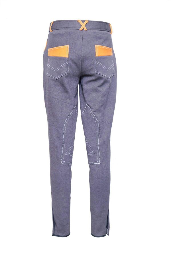 eQuitack Women's Performance Diesel Horse Riding Jodhpurs Grey/Orange