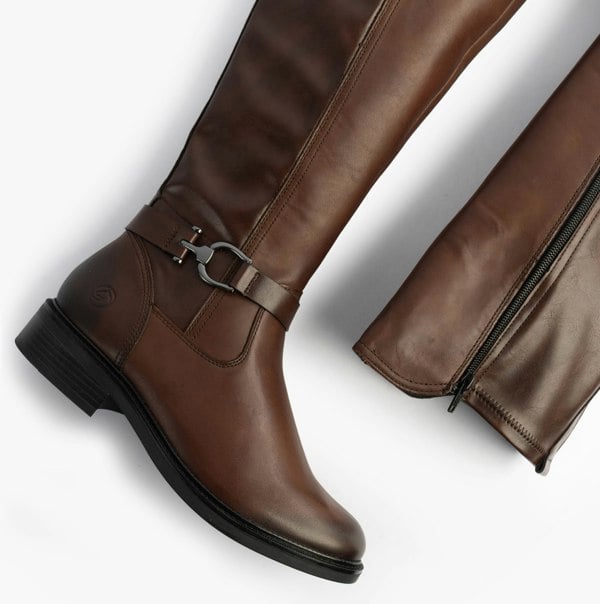 Remonte Womens Leather Tall Knee High Boots Brown