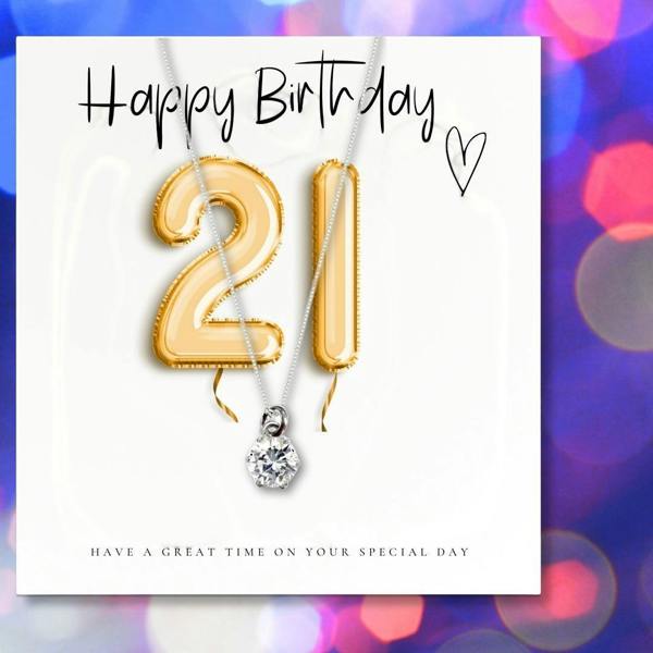 Aye Do Gifts 21st Birthday Necklace Gift Box, Cubic Zirconia Jewellery Gift
