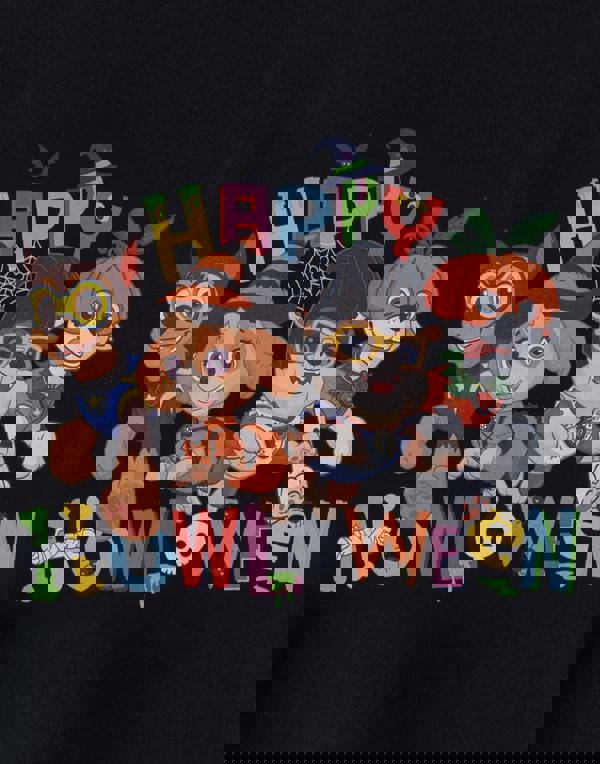 Paw Patrol Unisex Kids Black Happy Howloween Short Sleeved T-Shirt