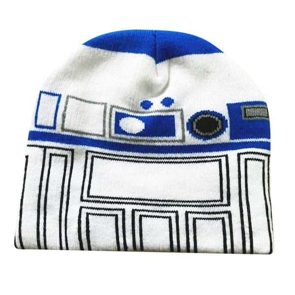 Star Wars R2-D2 Face Knitted Beanie - White/Blue