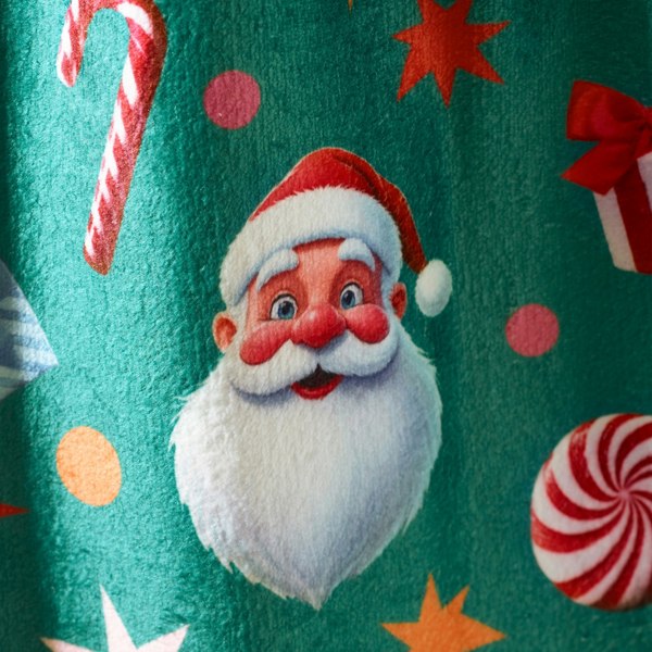 Catherine Lansfield Christmas Icons Cosy Fleece Blanket Throw Green