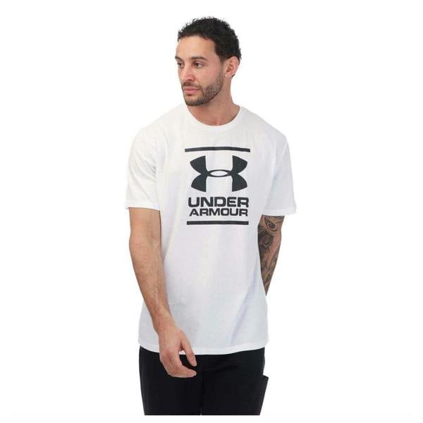Under Armour Mens GL Foundation Back Print Loose Fit T-Shirt - White - 
