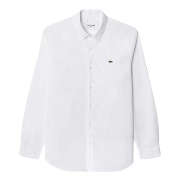 Lacoste Mens Oxford Long-Sleeved Shirt - White - 