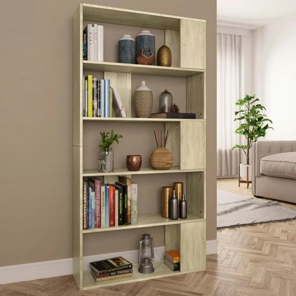 Berkfield Book Cabinet/Room Divider Sonoma Oak 80x24x159 cm Engineered Wood