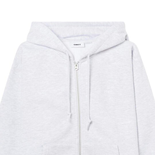 Obey Established Works Bold Zip Ash GREY Hoodie