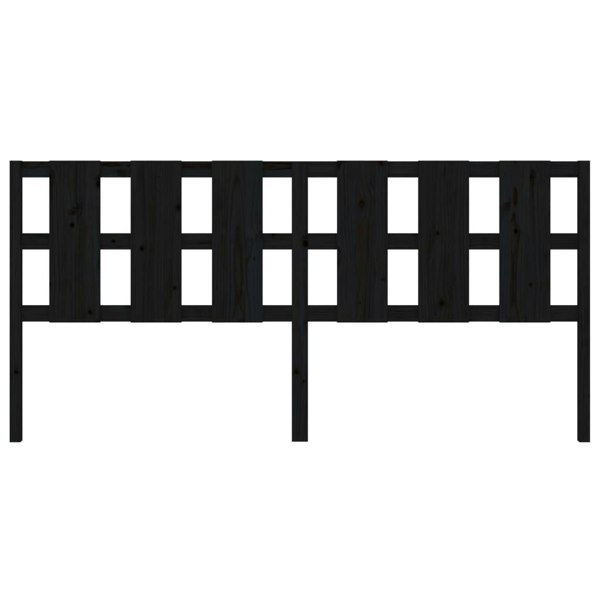 Berkfield Bed Headboard Black 205.5x4x100 cm Solid Wood Pine