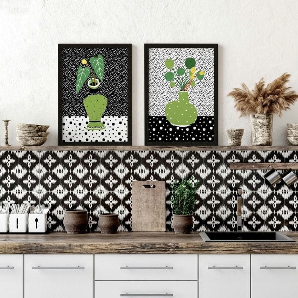 Art in the kitchen | set of 2 wall art poster prints