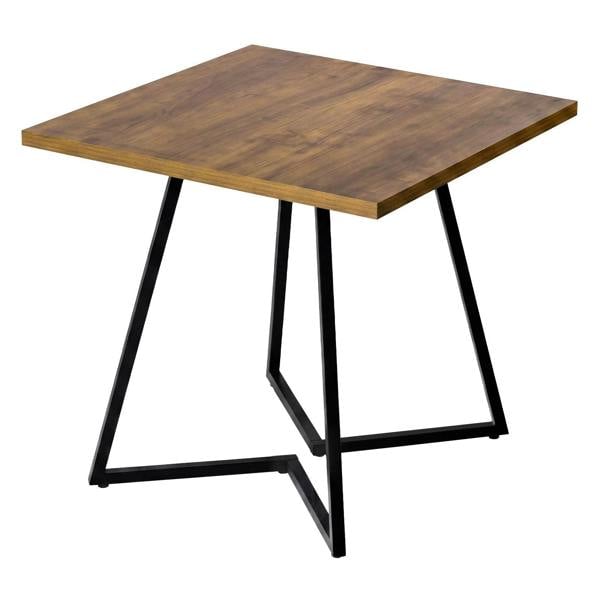 Levede dining table square dining table 80cm 25mm metal frame MDF Walnut