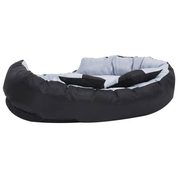Berkfield Reversible & Washable Dog Cushion Grey and Black 110x80x23 cm