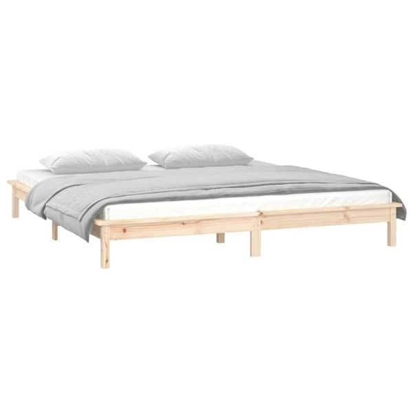 Berkfield LED Bed Frame 140x200 cm Solid Wood
