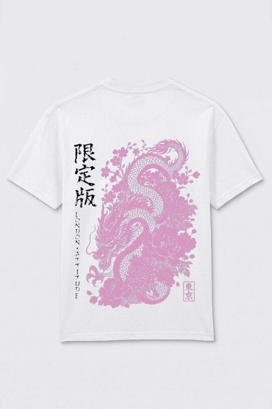 London Attitude Japanese-Inspired Dragon Graphic T-Shirt