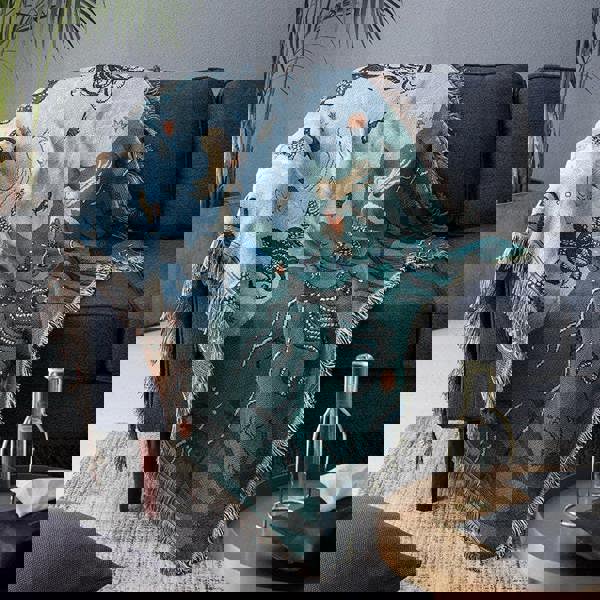 Anyhouz Anycozy Throw Blanket Blue Faux Cashmere Sofa Cover Mermaid Pattern Tassel Soft Picnic Camping Mat 180*230cm