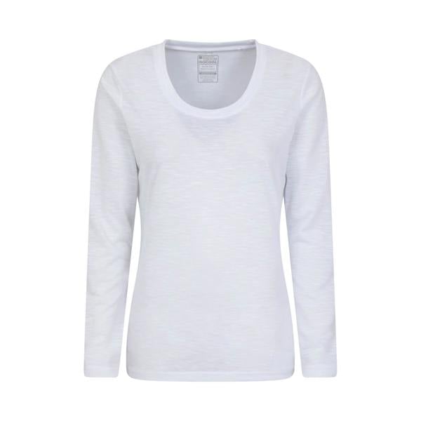Mountain Warehouse Womens/Ladies Agra Slub Long-Sleeved Top - White - 