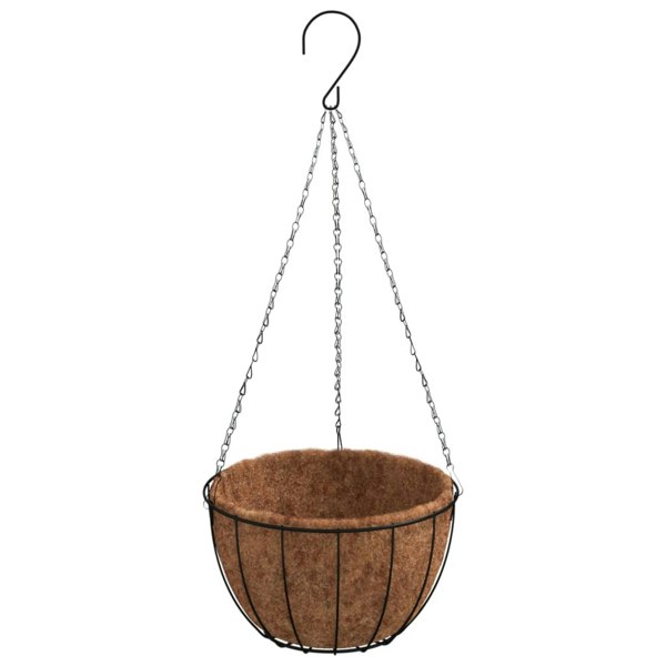 Berkfield Hanging Basket Brackets with Planters 4 pcs Black Steel
