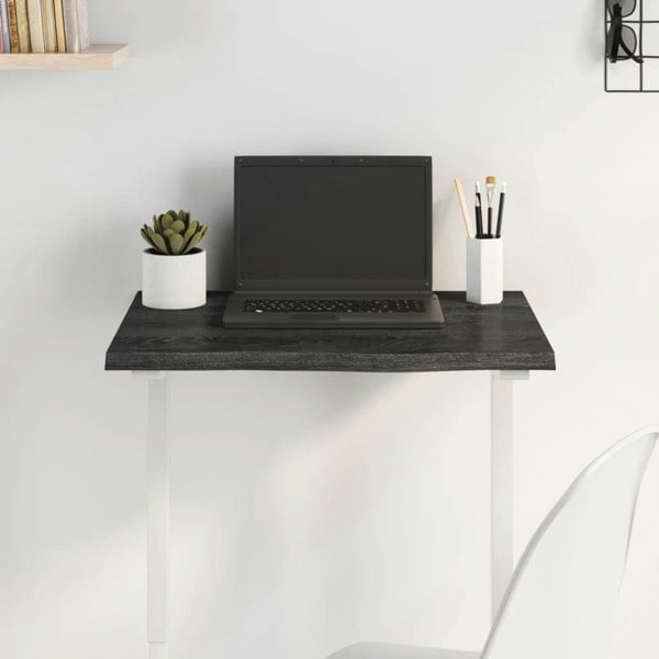 Berkfield Table Top Dark Grey 60x50x2 cm Treated Solid Wood Oak