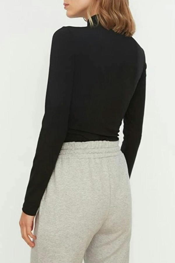 WOVCOR Turtleneck Knit Bodysuit
