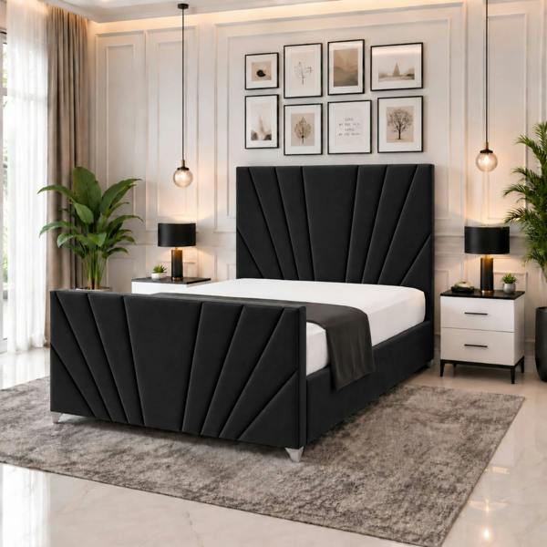 Paradise Beds Novelle Upholstered Bed Frame with Matching Headboard and Footboard