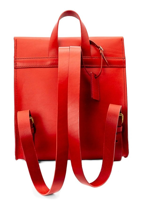 Leather Backpack in Cuoio Red Artist Collection