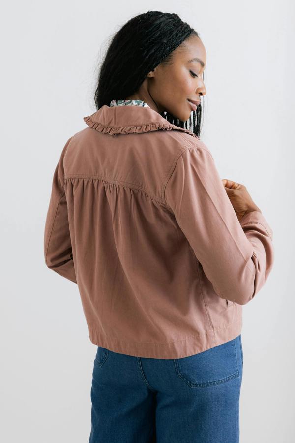 Lily & Me Rebecca Ruffle Collar Jacket Soft Pink