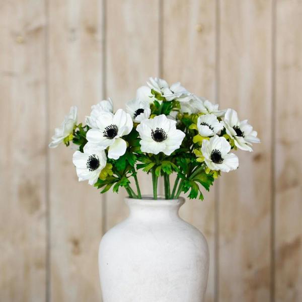 Wyld Haus Set of 3 Artificial Flowers White Anemone Sprays