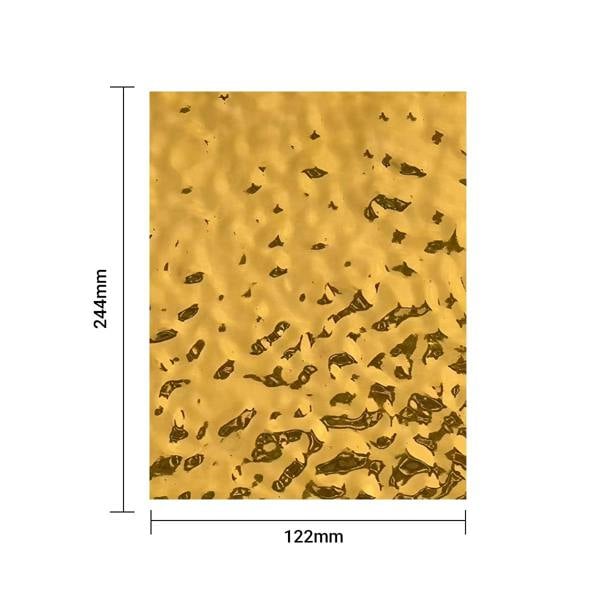 ENER-J Wave-Pattern Metallic Finish WPC Boards (2.44m x 1.22m x 5mm) for Modern Interiors, Gold (Pack of 2)