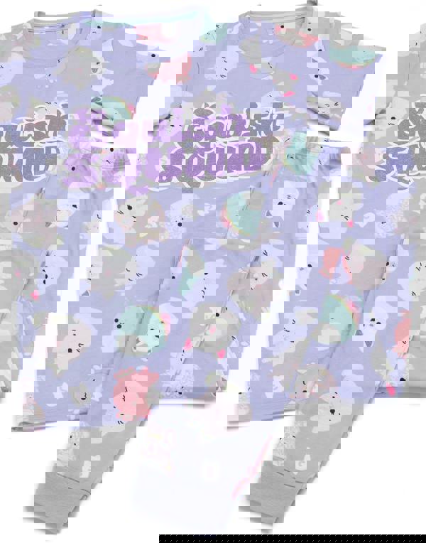 Squishmallows Unisex Kids Purple Short Sleeve Long Leg Pyjama Set