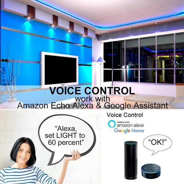ENER-J 5M WiFi LED Strip Kit with 6A Adapter, CCT Changing & Dimmable, IP65, Works with Alexa, Google Home, iOS & Android