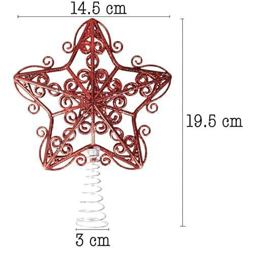 14.5cm Glitter Star Christmas Tree Topper in Assorted Colours for Festive Displays image 3