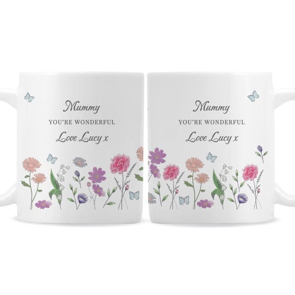 Personalised Memento Company Personalised Wild Flowers Mug