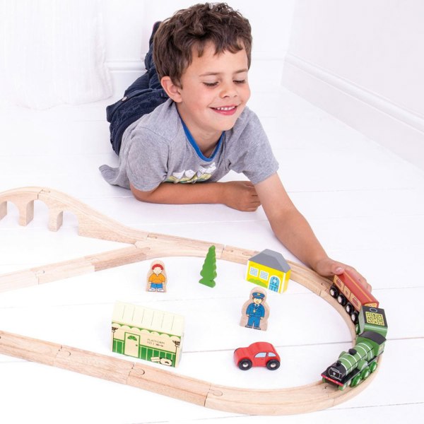 Bigjigs Rail Wooden Flying Scotsman Train Set - 42 Pieces