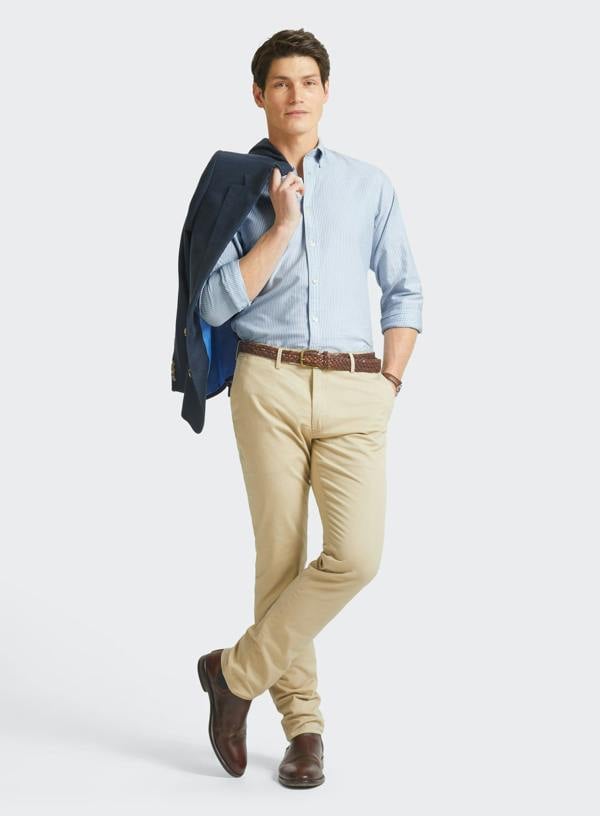 Button Down Oxford Shirt - Blue Stripe