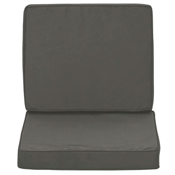 Dark gray seat and back cushion set with smooth square back and seat pads