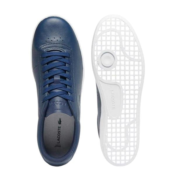 Lacoste Mens Baseshot Leather Trainers - Navy/White - 