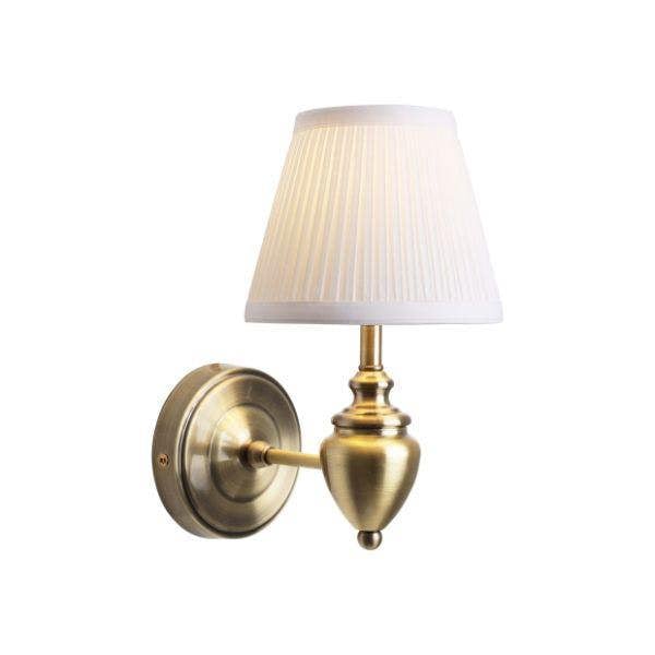 Pagazzi Lighting Giona Antique Brass & White Wall Light