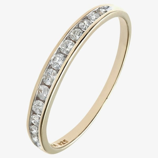T. H. Baker 9ct Yellow Gold 0.25ct Graduating Diamond Half Eternity Ring PR04775Y