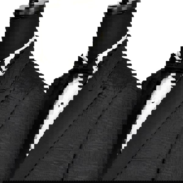 David WeJ Alfredo Cropped Double Breasted Jacquard Wave Print Tuxedo- Black