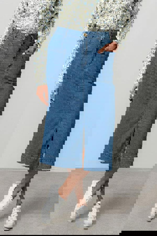 Penrose Denim Midi Skirt Blue | Lily and Me Clothing