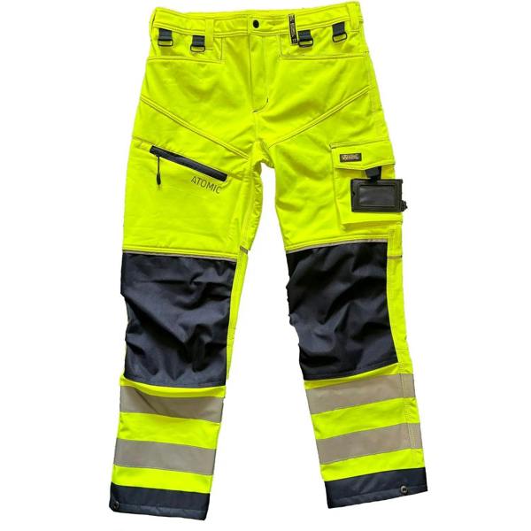 Slim Fit Stretch Softshell Hi-Vis Work Trousers with Holster Pockets - Hi-Vis Trousers