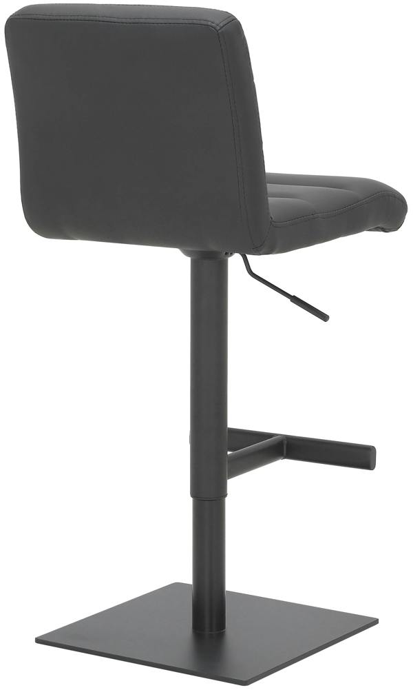 Lamboro Luscious Deluxe Kitchen Bar Stool, Matt Black Footrest & Base, Adjustable Swivel Gas Lift, Breakfast Bar & Home Barstool, Black