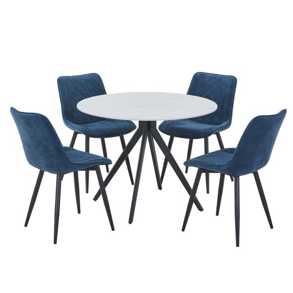 Core Products Aspen Round Dining Table, White Sintered Stone
