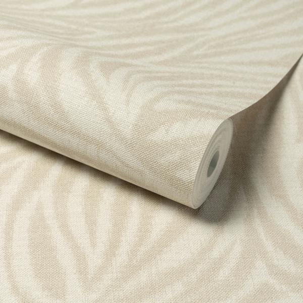 Grandeco Ankara Modern Zebra Print Textured Wallpaper, Cream Beige