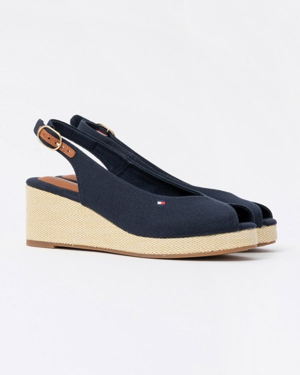 Tommy Hilfiger Flag Mid Wedge Womens Espadrille - CHO - Designer Womens Sandals