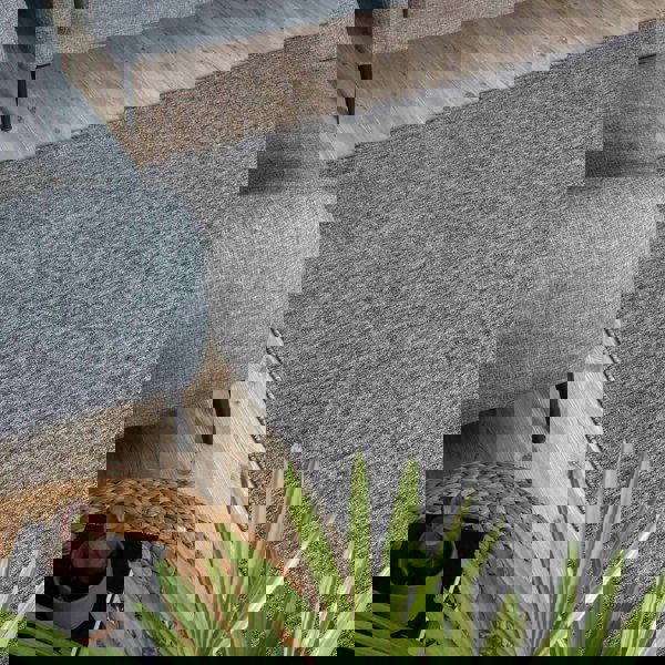  Grey Low Pile Area Rug Plain Design