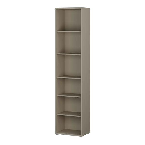 Furniture To Go Alice Springs Tall Narrow Bookcase with 5 Shelves in Taupe
