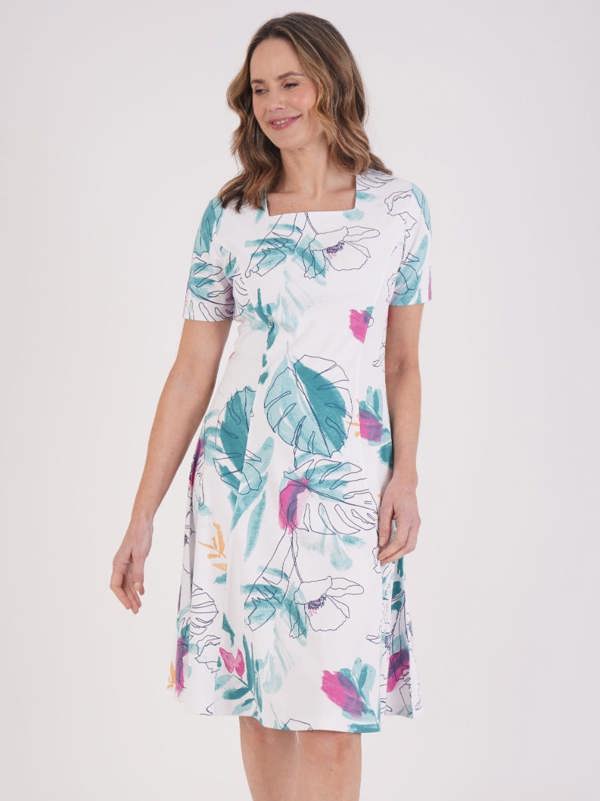TIGI Palm Print Dress