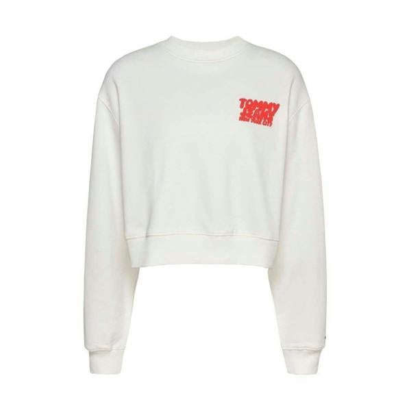 Tommy Jeans Womens/Ladies Bubble Crop Sweatshirt - Ecru - 
