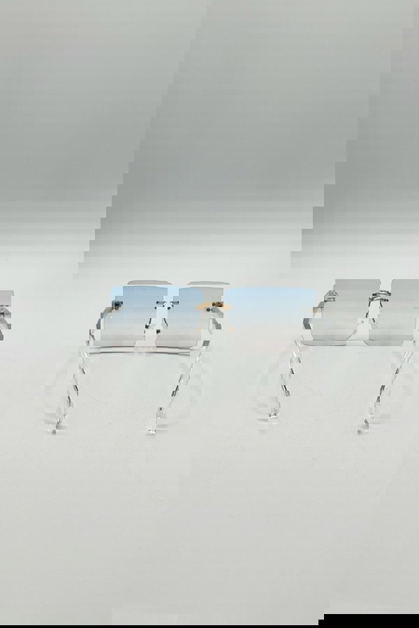 SVNX Square Rimless Sunglasses with Blue Ombre Lens