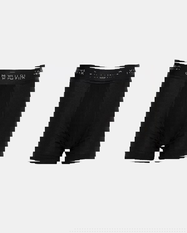 Tommy Hilfiger 3 Pack Metallic Waistband Mens Trunks - B-Black/Desert Sky/Silver