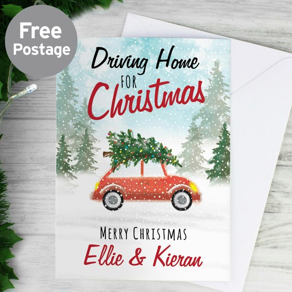 Personalised Memento Company Personalised 'Driving Home For Christmas'' Card